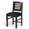 Rosslyn Sheesham Wood Set of 2 Dining Chairs in Mahogany Finish & Navy Blue Velvet Cushion Seat