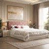 Nirodhah Engineered Wood Queen  Size Bed With Hydraulic Storage (Melamine Finish, White Colour)