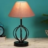 Milani Grey cotton Table lamp with Iron Base