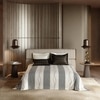 Stoa Paris Super King 5PC Satin Bedding Set  5PC Ivory White-Deep Black