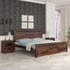 Madhvi Solid Wood King Size Bed Without Storage Bed In Provincial Teak Finish