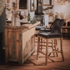 Adiko Leatherette Bar Stool (Black Colour)