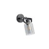 Bravo Single Light Black Wall Fitting with Smoke Glass