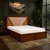 Shilp Solid Wood Comfort Queen Bed Hydraulic Storage Provincial Teak Finish Mattress 60 x 78 Inches