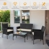 Carry Bird Wicker Patio Furniture Accessorie 4 Seater Sets In Black And Beige Colour