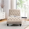 Pion Velvet Chaise Launger in Cream Colour