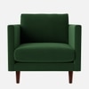 Tharoli Velvet 1 Seater Sofa in Green Colour