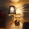 Devansh Metal Electric Wall Light in Gold Colour with Black Shade Count of 1 Light
