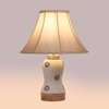 Devansh Off-White Cotton Shade Lamp With Wood & Mosaic Glass Base For Decoration/Office/Home/Gifting/Study For Decoration/Office/Home/Gifting/Study