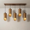 Cedar 5 Series Brown Solid Wood Cluster Hanging Light