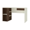 Astra Study Desk with Open Shelves and Drawer in Ivory Coffee Walnut Colour