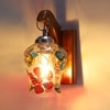 Devansh Solid Wood Electric Wall Light in Brown Colour with Multi Shade Count of 1 Light