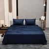 Stoa Paris Satin Bedsheet King Size with 2 Pillow Covers heet King Mystique Blue