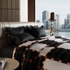 Stoa Paris Satin Comforter, 300TC Comforters for King Size Bed or King Black-White Grey