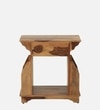 Nrby Sheesham Wood End Table In Rustic Teak Finish