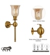 Abbie Single Light Wall Fitting In Antique Brass Finish Metal With Amber Glass