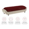 Marko Velvet 2 Seater 5 Feet Ottoman Bench in Maroon & Cream  Color
