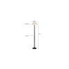 Mickey White Natural Fiber Floor Lamp with Black Iron Base