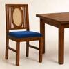 Globally Indian Bastien Solid Sheesham Wood 6 Seater Dining Table Set 6 Chairs Navy Blue