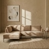 Modernelegance Wood Right Aligned 3-Seater With Upholstery Non Storage Sofa In Brown Colour