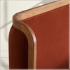Valerio Duo-Panel Luxe King Size Bed in Rust colour Velvet with Oak wood Frame