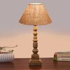 Devansh Beige Jute Table Lamp With  Wood Natural Base(10X10X21 Inches)-34
