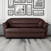 Berry 3 Seater Leatherette Sole in Cocoa Brown Colour