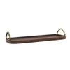 Metalsmith Wooden Serving Tray with Metal Handle Walnut Finish