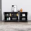 Hexa Red Multipurpose Storage Cabinet With 3 Door in Slate Grey Colour