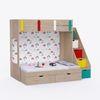 Pattern Dreams Bunk Bed  6X5 (Drawers On Wheels) In Oak & Teal Colour
