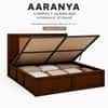Aaranya Solid Wood Compact Queen Bed Hydraulic Storage Provincial Teak Finish Mattress 60 x 72 Inches