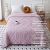 Pink Floral Comforter Quilted Reversible Cotton 350 Gsm Double Bed 240 X 220 Cms