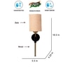 Devansh Metal Electric Wall Light in Black Colour with Beige Shade Count of 1 Light