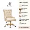 Doe Buck Swen Luxury Beige Tufted Velvet Office Chair