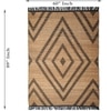 Jula Jute Rectangle Carpets Durry  in Black Colour