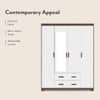Miller 4 Doors 2 Drawers Wardrobe With Mirror and Lock in Two Tone Finish