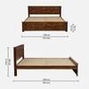 Kedarwood Non Storage Solid Wood Bed Queen Size in Provincial Teak Finish