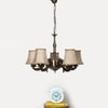 Devansh Dual Steel Metal  Wallmounted Lamp With Cotton Off-White Shade