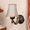 Devansh Gold Antique Wall Mounted Lamp With Beige Jute Shade