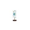 Kobe Multicolor cotton table lamp with brown wood base