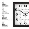 Spaces Unhooked Reversed Numeral Square Wooden Wall Clock