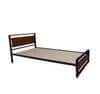Palmer Metal Single Size Non Storage Bed In Provincial Teak Finish