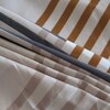 Beige Geometric 270 TC Glaze Cotton Fitted Queen Size Bedsheet With 2 Pilllow Covers