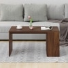 BLUEWUD Tayvue Engineered Wood Coffee Center Sofa Tea/Teapoy Console Table for Sofa Set Living Room Home Hall (Brown Maple)