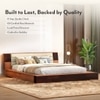 Mahe Solid Wood Queen Size Bed In Dual Tone With Ancient Ivory Leatherette
