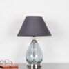 DECADE Blue Luster Glass and Metal Table Lamp With Black Cotton Shade