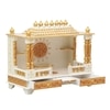 D'Dass White Sheesham and Mdf Wooden Temple For Pooja In Home and Office