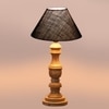Devansh Blue Jute Table Lamp With Wood Natural Base (10X18 Inches)-37