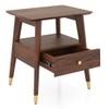 Saar Teak Wood Bedside Table In Espresso Teak Finish