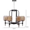 Eliante 6-Light Mild Steel Chandelier, Modern Ceiling Lighting Fixture For Living Room Or Dining Room